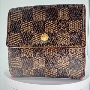 Louis Vuitton Damier Ebene Compact Wallet - edging exposure see images